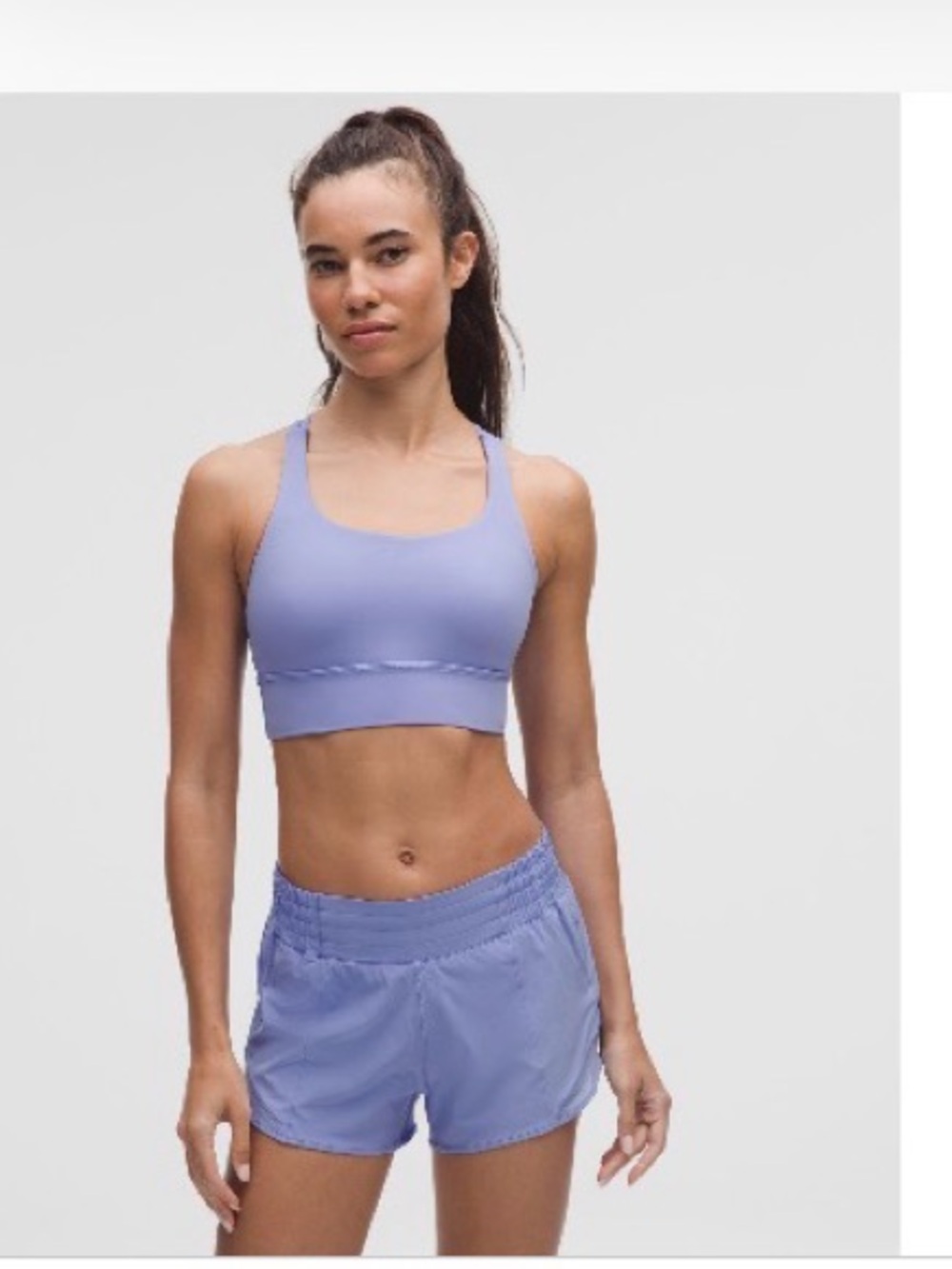 LULULEMON LONGLINE ENERGY BRA B-D CUP MEDIUM SUPPORT IN DUSTY LILAC SIZE 8